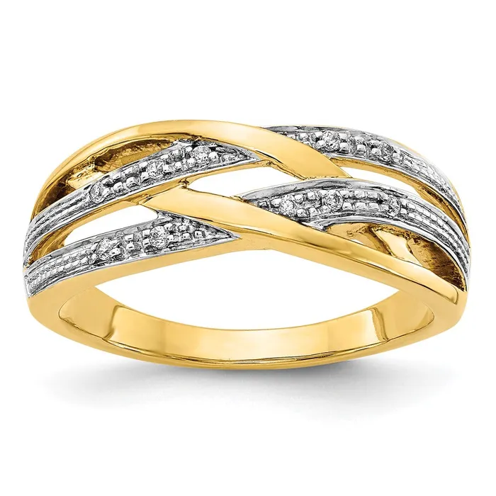 Rings 14K Yellow Gold Rhodium Real Diamond Ring Goldiacom