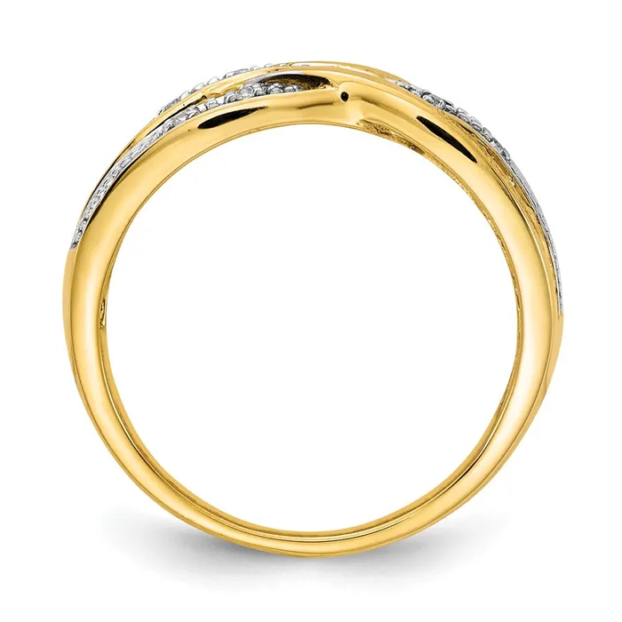 Rings 14K Yellow Gold Rhodium Real Diamond Ring Goldiacom