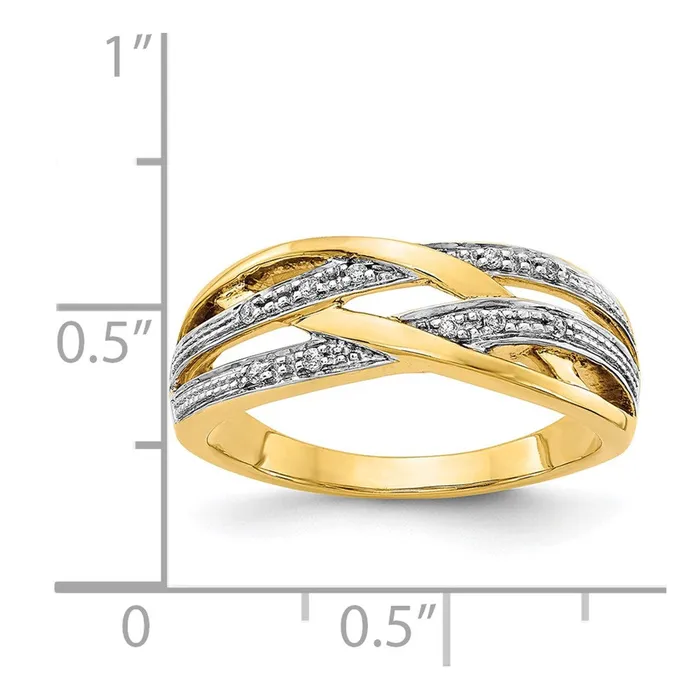 Rings 14K Yellow Gold Rhodium Real Diamond Ring Goldiacom