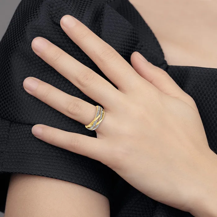Rings 14K Yellow Gold Rhodium Real Diamond Ring Goldiacom