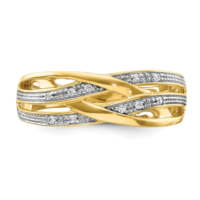 Rings 14K Yellow Gold Rhodium Real Diamond Ring Goldiacom