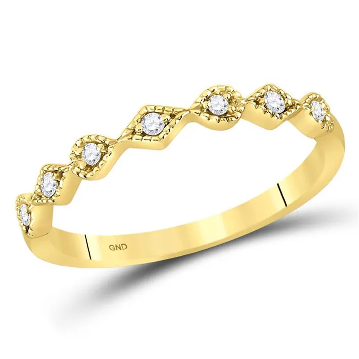 Rings 14k Yellow Gold Round Diamond Stackable Band Ring 110 Cttw gndatlanta Rings 14k Yellow Gold Round Diamond Stackable Band Ring 110 Cttw gndatlanta