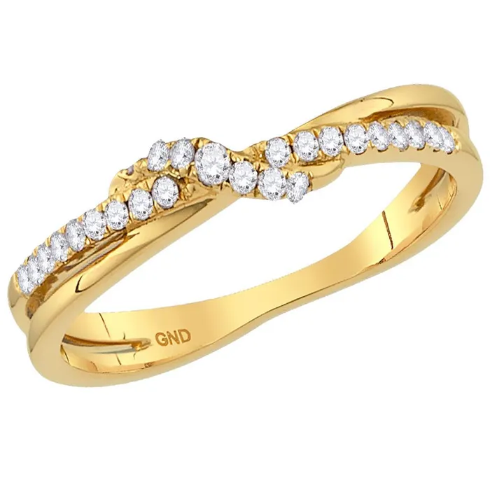 Rings 14kt Yellow Gold Round Diamond Crossover Stackable Band Ring 16 Cttw gndatlanta Rings 14kt Yellow Gold Round Diamond Crossover Stackable Band Ring 16 Cttw gndatlanta