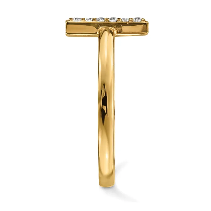 Rings 14ky Diamond Double Bar Ring Goldiacom