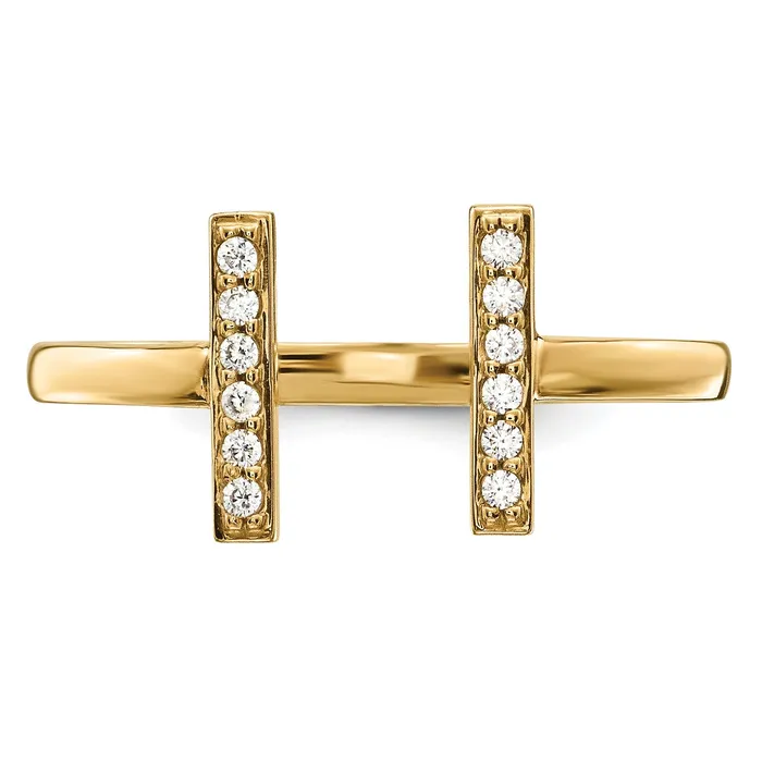 Rings 14ky Diamond Double Bar Ring Goldiacom