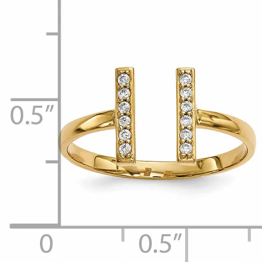 Rings 14ky Diamond Double Bar Ring Goldiacom