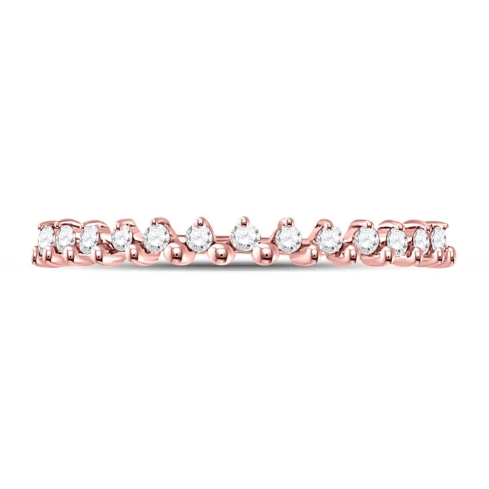 Rings gndatlanta 10k Rose Gold Round Diamond Stackable Band Ring 18 Cttw