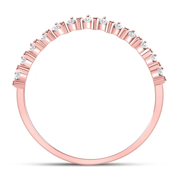 Rings gndatlanta 10k Rose Gold Round Diamond Stackable Band Ring 18 Cttw