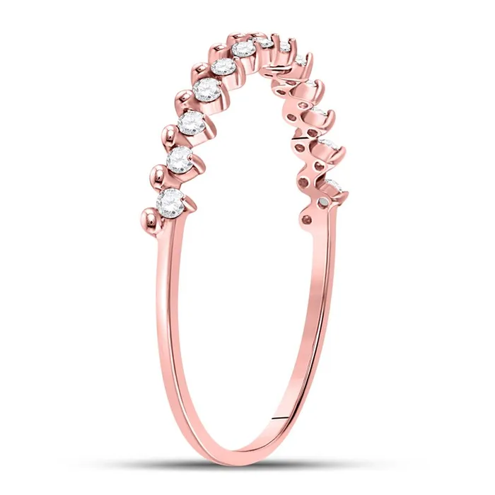 Rings gndatlanta 10k Rose Gold Round Diamond Stackable Band Ring 18 Cttw