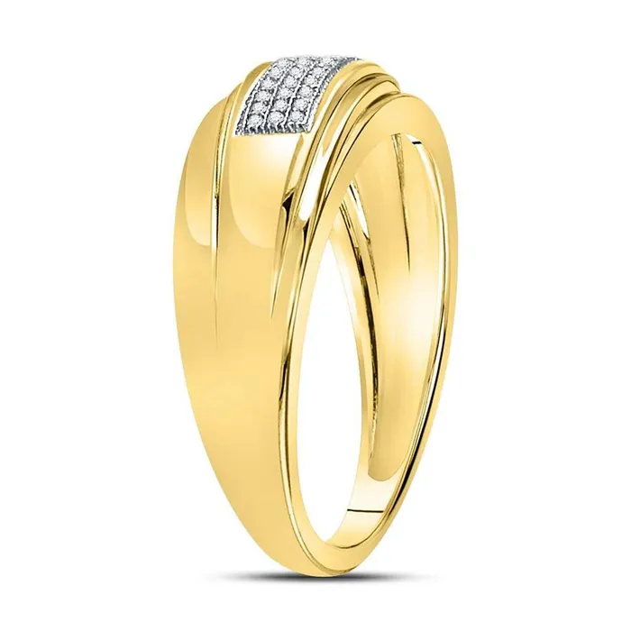 Rings gndatlanta 10k Twotone Gold Round Diamond Wedding Band Ring 18 Cttw