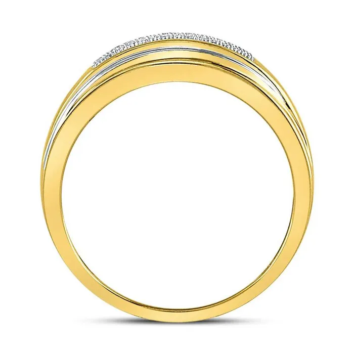 Rings gndatlanta 10k Twotone Gold Round Diamond Wedding Band Ring 18 Cttw