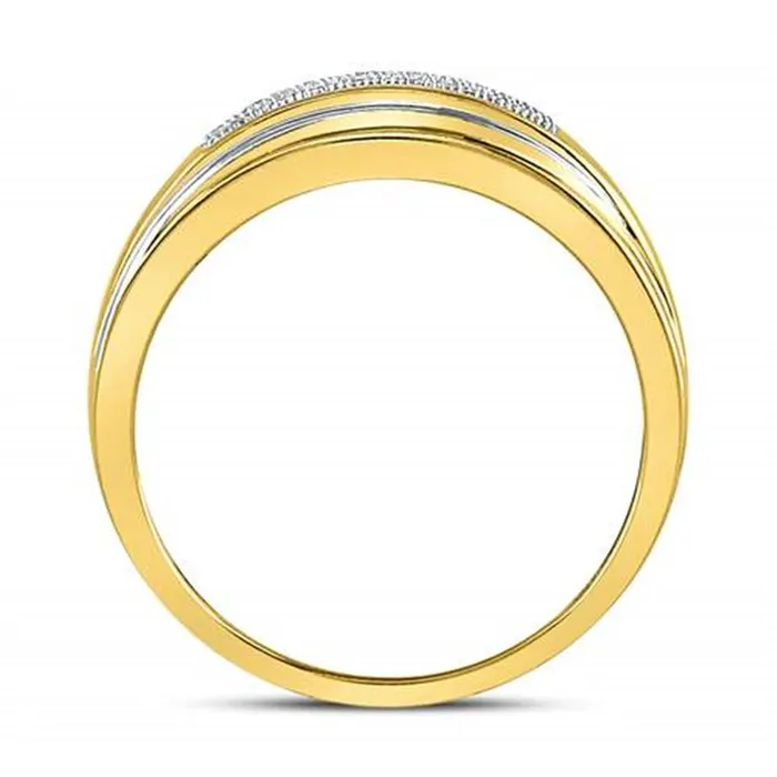 Rings gndatlanta 10k Twotone Gold Round Diamond Wedding Band Ring 18 Cttw
