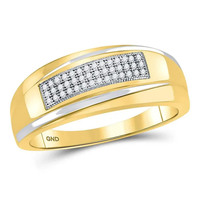 Rings gndatlanta 10k Twotone Gold Round Diamond Wedding Band Ring 18 Cttw