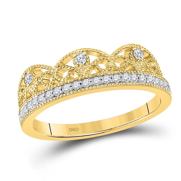 Rings gndatlanta 10k Yellow Gold Round Diamond Band Ring 15 Cttw