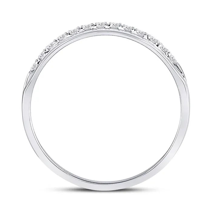 Rings gndatlanta 14k White Gold Machine Set Round Diamond Wedding Band Ring 15 Cttw