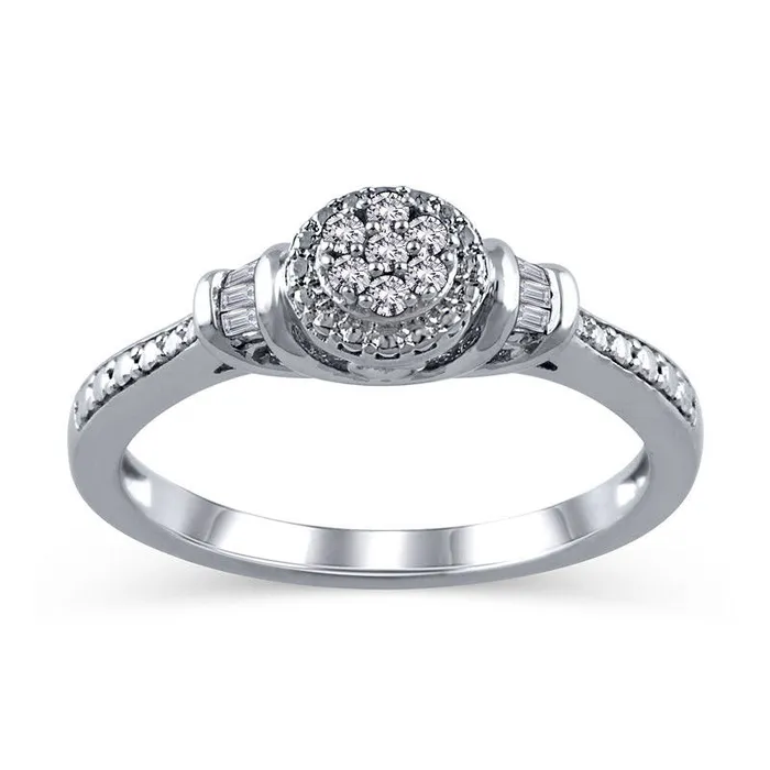 Rings Goldia 010 CT TW Composite Natural Diamond Frame Promise Ring in Sterling Silver Rings Goldia 010 CT TW Composite Natural Diamond Frame Promise Ring in Sterling Silver