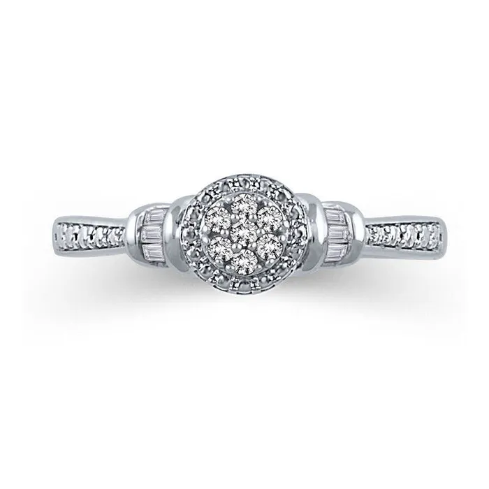 Rings Goldia 010 CT TW Composite Natural Diamond Frame Promise Ring in Sterling Silver Rings Goldia 010 CT TW Composite Natural Diamond Frame Promise Ring in Sterling Silver