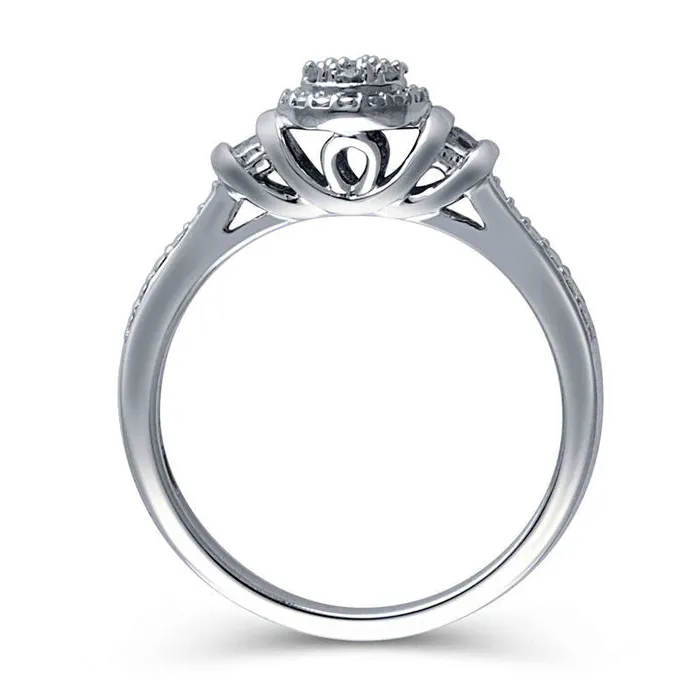 Rings Goldia 010 CT TW Composite Natural Diamond Frame Promise Ring in Sterling Silver Rings Goldia 010 CT TW Composite Natural Diamond Frame Promise Ring in Sterling Silver