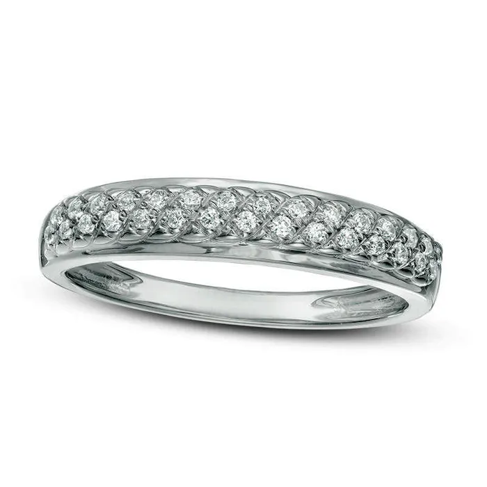 Rings Goldia 013 CT TW Natural Diamond Lattice Wedding Band in Solid 10K White Gold Rings Goldia 013 CT TW Natural Diamond Lattice Wedding Band in Solid 10K White Gold