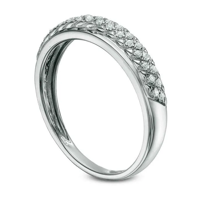 Rings Goldia 013 CT TW Natural Diamond Lattice Wedding Band in Solid 10K White Gold Rings Goldia 013 CT TW Natural Diamond Lattice Wedding Band in Solid 10K White Gold