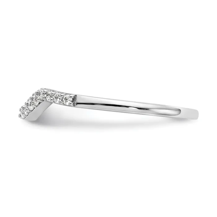 Rings Goldia 015ct CZ Solid Real 14K White Gold Contoured Wedding Wedding Band Ring