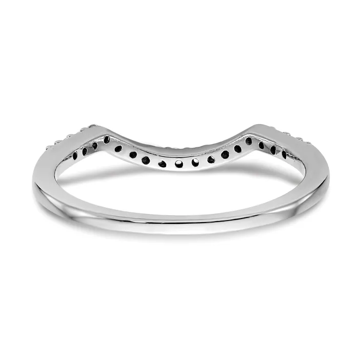 Rings Goldia 015ct CZ Solid Real 14K White Gold Contoured Wedding Wedding Band Ring