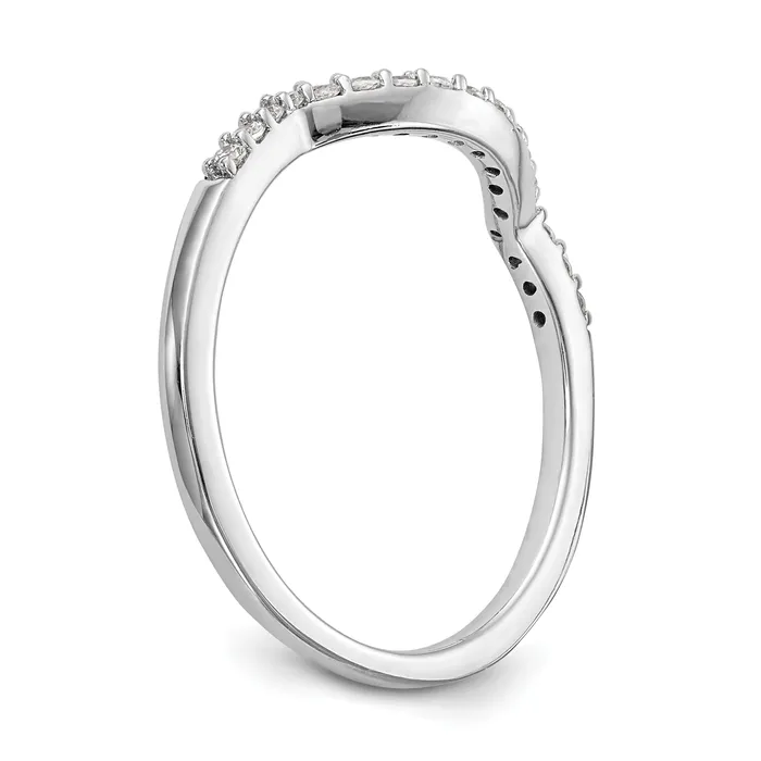 Rings Goldia 015ct CZ Solid Real 14K White Gold Contoured Wedding Wedding Band Ring