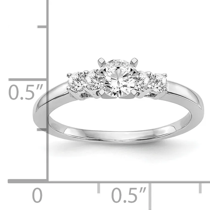 Rings Goldia 020ct CZ Solid Real 14K White Gold 5Stone Peg Set Engagement Ring