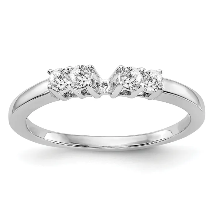Rings Goldia 020ct CZ Solid Real 14K White Gold 5Stone Peg Set Engagement Ring