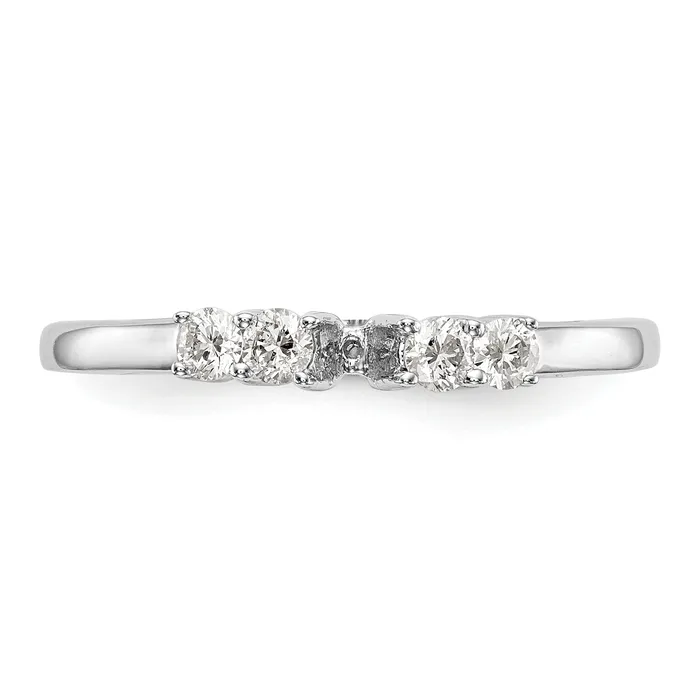 Rings Goldia 020ct CZ Solid Real 14K White Gold 5Stone Peg Set Engagement Ring