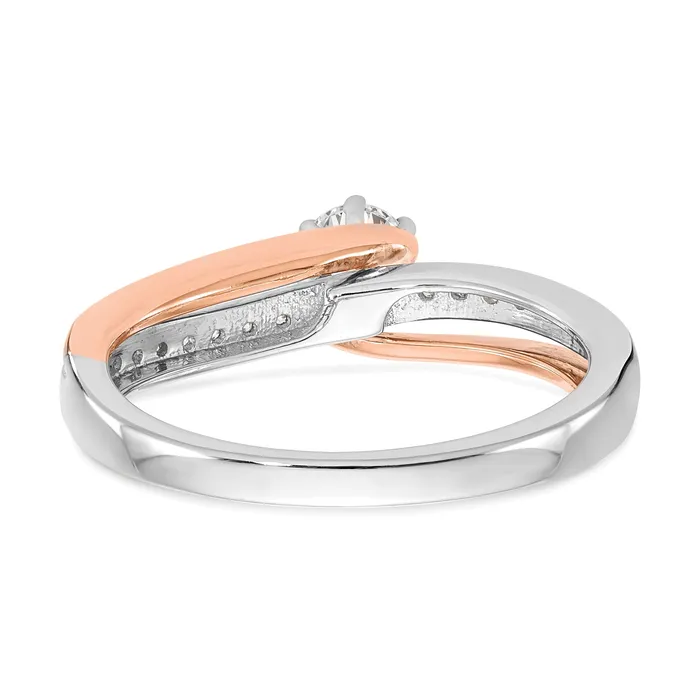 Rings Goldia 025ct CZ Solid Real 14k TwoTone Engagement Ring