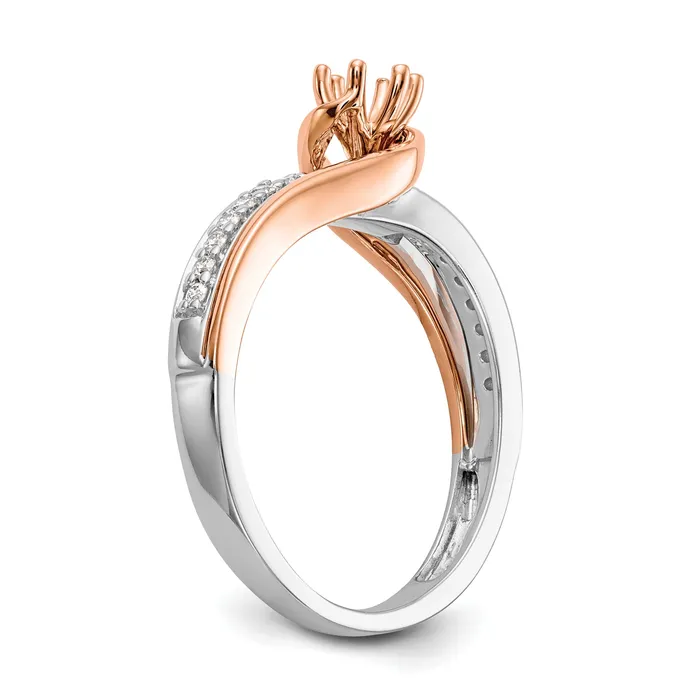 Rings Goldia 025ct CZ Solid Real 14k TwoTone Engagement Ring