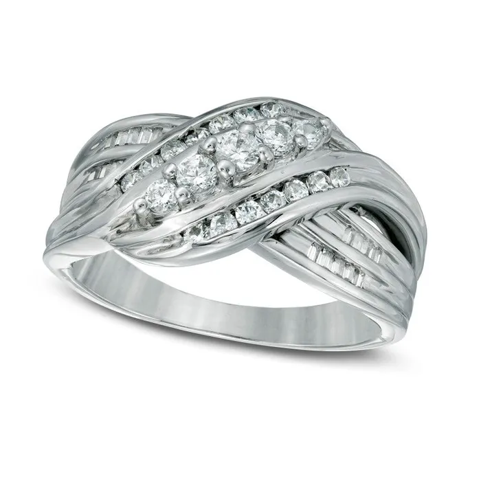 Rings Goldia 050 CT TW Natural Diamond Fashion Overlay Ring in Sterling Silver Rings Goldia 050 CT TW Natural Diamond Fashion Overlay Ring in Sterling Silver