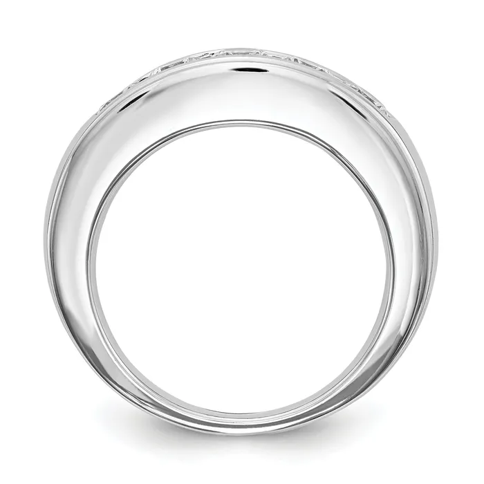 Rings Goldia 100ct CZ Solid Real 14K White Gold 5Stone Channel Wedding Band Ring