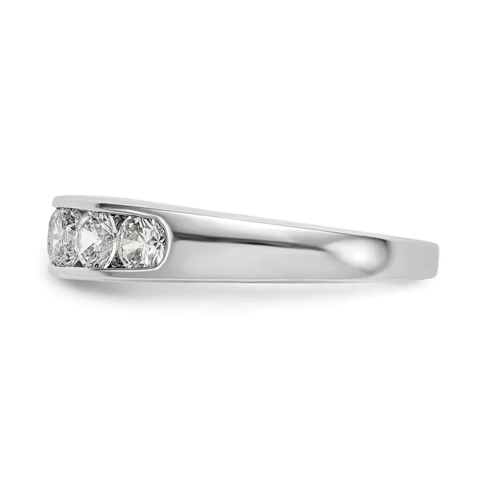 Rings Goldia 100ct CZ Solid Real 14K White Gold 5Stone Channel Wedding Band Ring