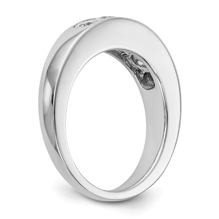 Rings Goldia 100ct CZ Solid Real 14K White Gold 5Stone Channel Wedding Band Ring