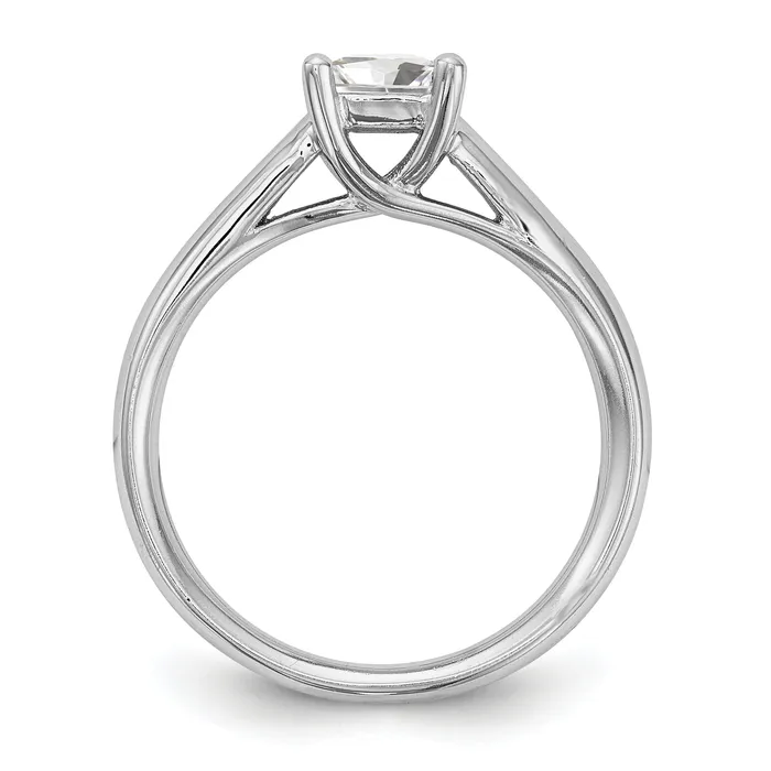 Rings Goldia 100ct CZ Solid Real 14k White Gold Square Solitaire Engagement Ring