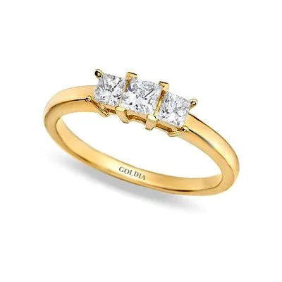 Rings Goldia 12 ct Princess Cut Diamond Yellow Gold Threestone Engagement Ring Rings Goldia 12 ct Princess Cut Diamond Yellow Gold Threestone Engagement Ring