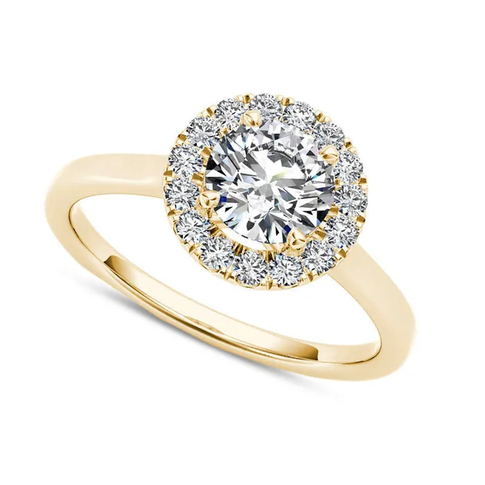 Rings Goldia 120 CT TW Natural Diamond Frame Engagement Ring in Solid 14K Gold Rings Goldia 120 CT TW Natural Diamond Frame Engagement Ring in Solid 14K Gold