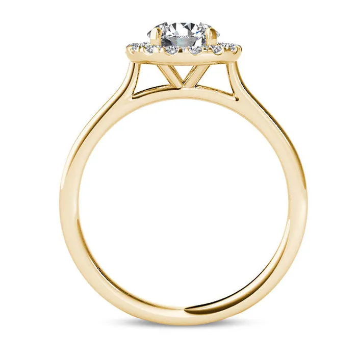 Rings Goldia 120 CT TW Natural Diamond Frame Engagement Ring in Solid 14K Gold Rings Goldia 120 CT TW Natural Diamond Frame Engagement Ring in Solid 14K Gold