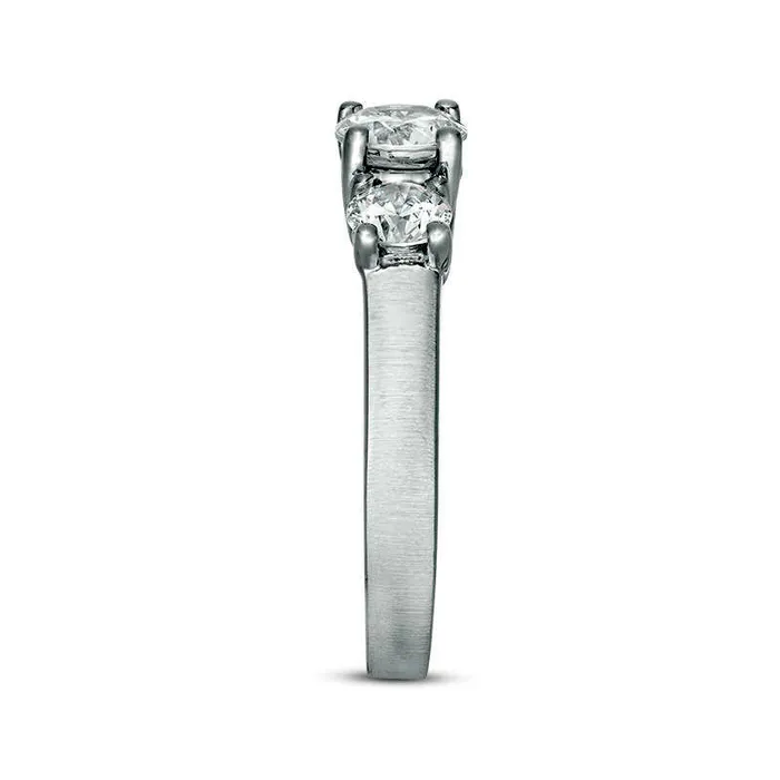 Rings Goldia 15 CT TW Natural Diamond Three Stone SatinFinish Engagement Ring in Solid 14K White Gold Rings Goldia 15 CT TW Natural Diamond Three Stone SatinFinish Engagement Ring in Solid 14K White Gold