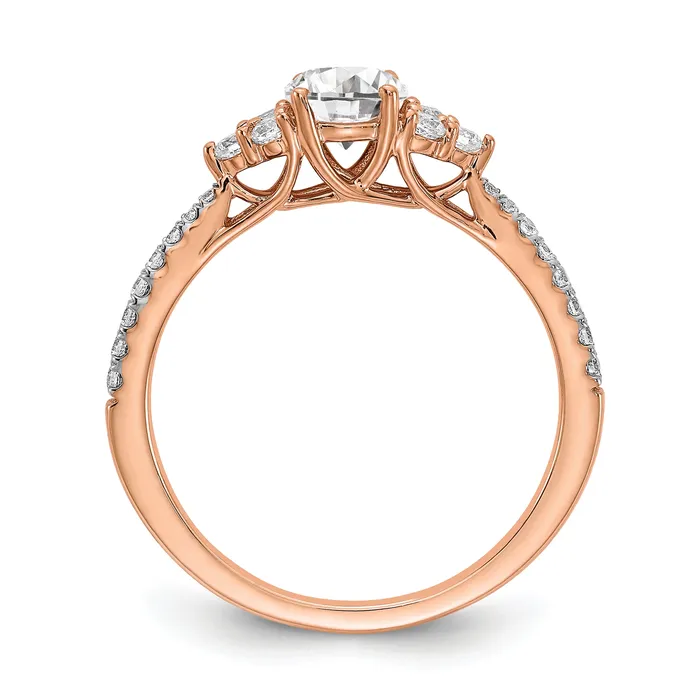 Rings Goldia 14k Rose Gold 34 Ct Lab Grown Diamond VSSI G Round Shared Prong Engagement Ring
