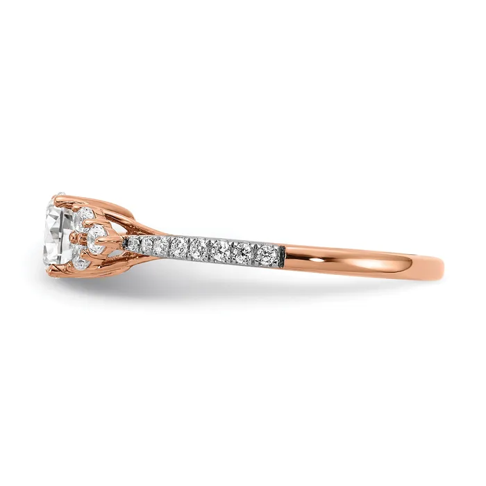 Rings Goldia 14k Rose Gold 34 Ct Lab Grown Diamond VSSI G Round Shared Prong Engagement Ring