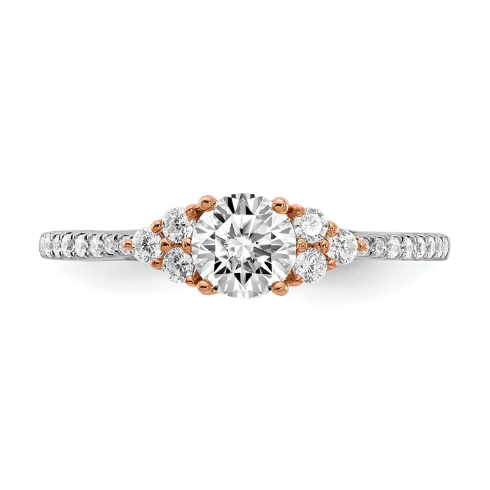 Rings Goldia 14k Rose Gold 34 Ct Lab Grown Diamond VSSI G Round Shared Prong Engagement Ring