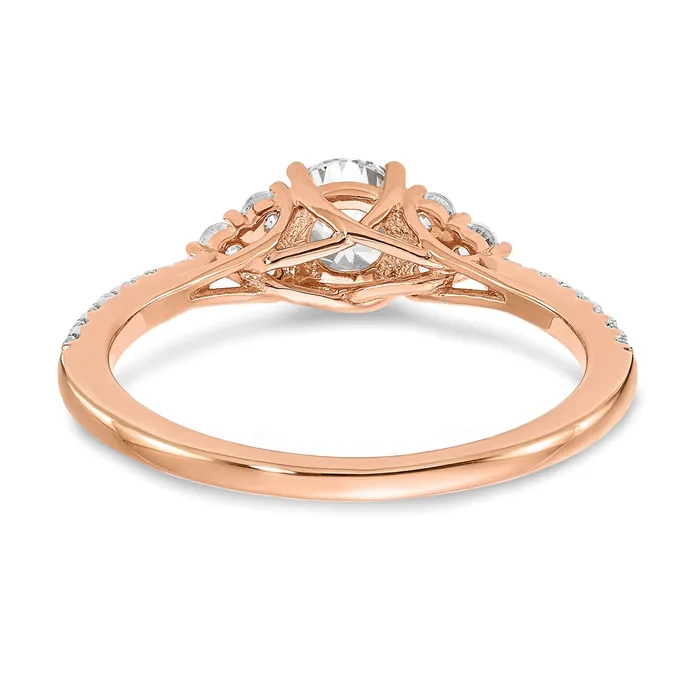 Rings Goldia 14k Rose Gold 34 Ct Lab Grown Diamond VSSI G Round Shared Prong Engagement Ring