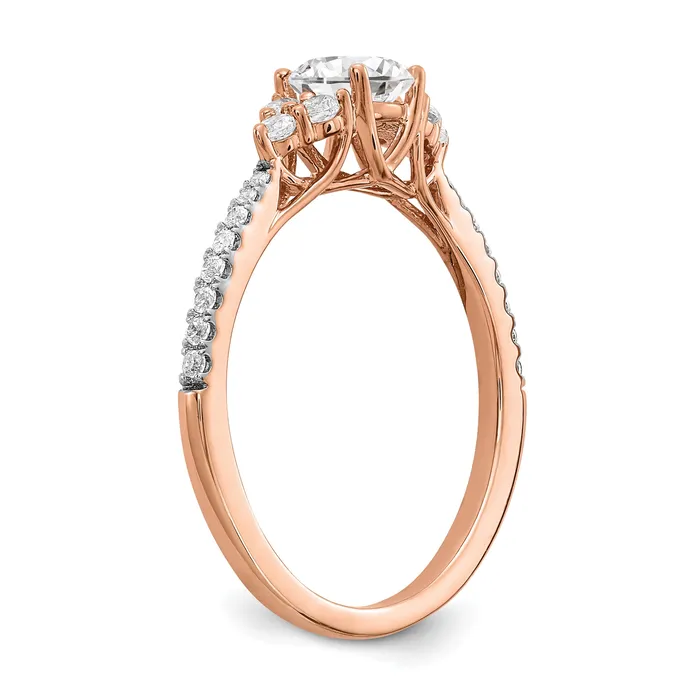 Rings Goldia 14k Rose Gold 34 Ct Lab Grown Diamond VSSI G Round Shared Prong Engagement Ring