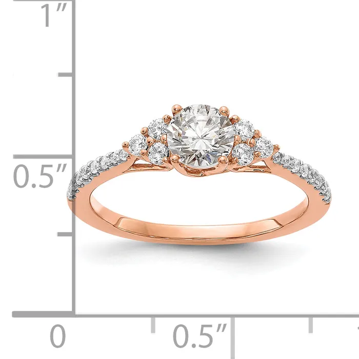 Rings Goldia 14k Rose Gold 34 Ct Lab Grown Diamond VSSI G Round Shared Prong Engagement Ring