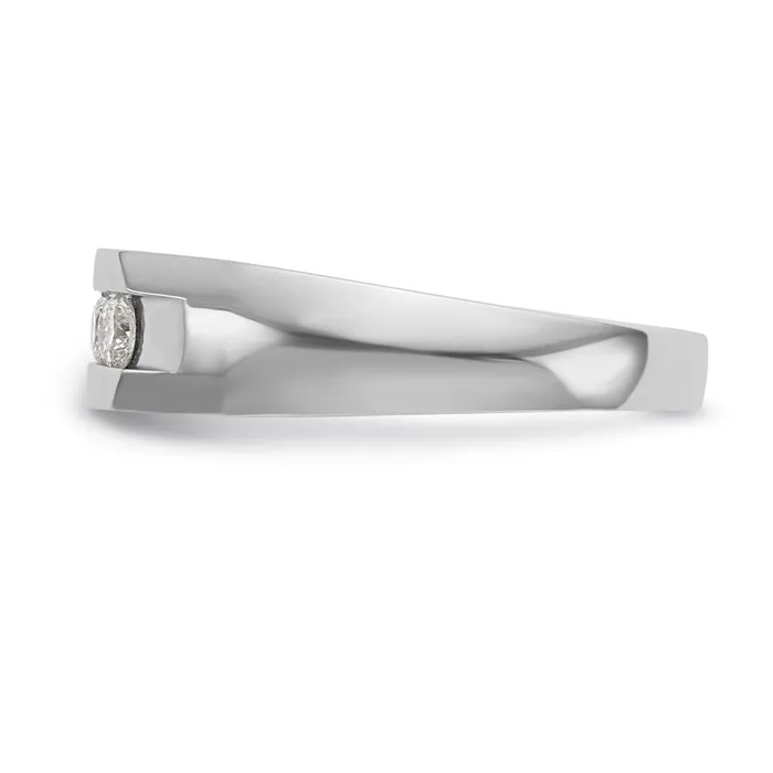 Rings Goldia 14K White Gold 5Stone Real Diamond Mens Channel Band