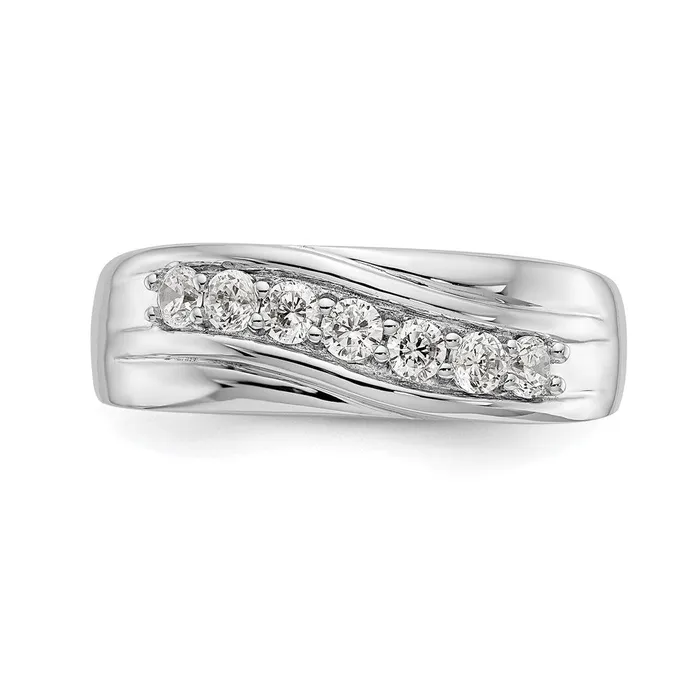 Rings Goldia 14k White Gold 7Stone 12 carat Diamond Complete Mens Band