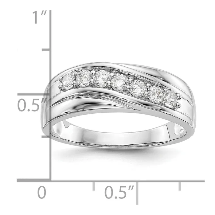 Rings Goldia 14k White Gold 7Stone 12 carat Diamond Complete Mens Band